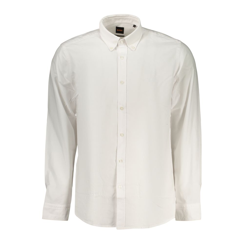 boss dress shirt men Hugo Boss White Cotton Men's Shirt – Visamoda