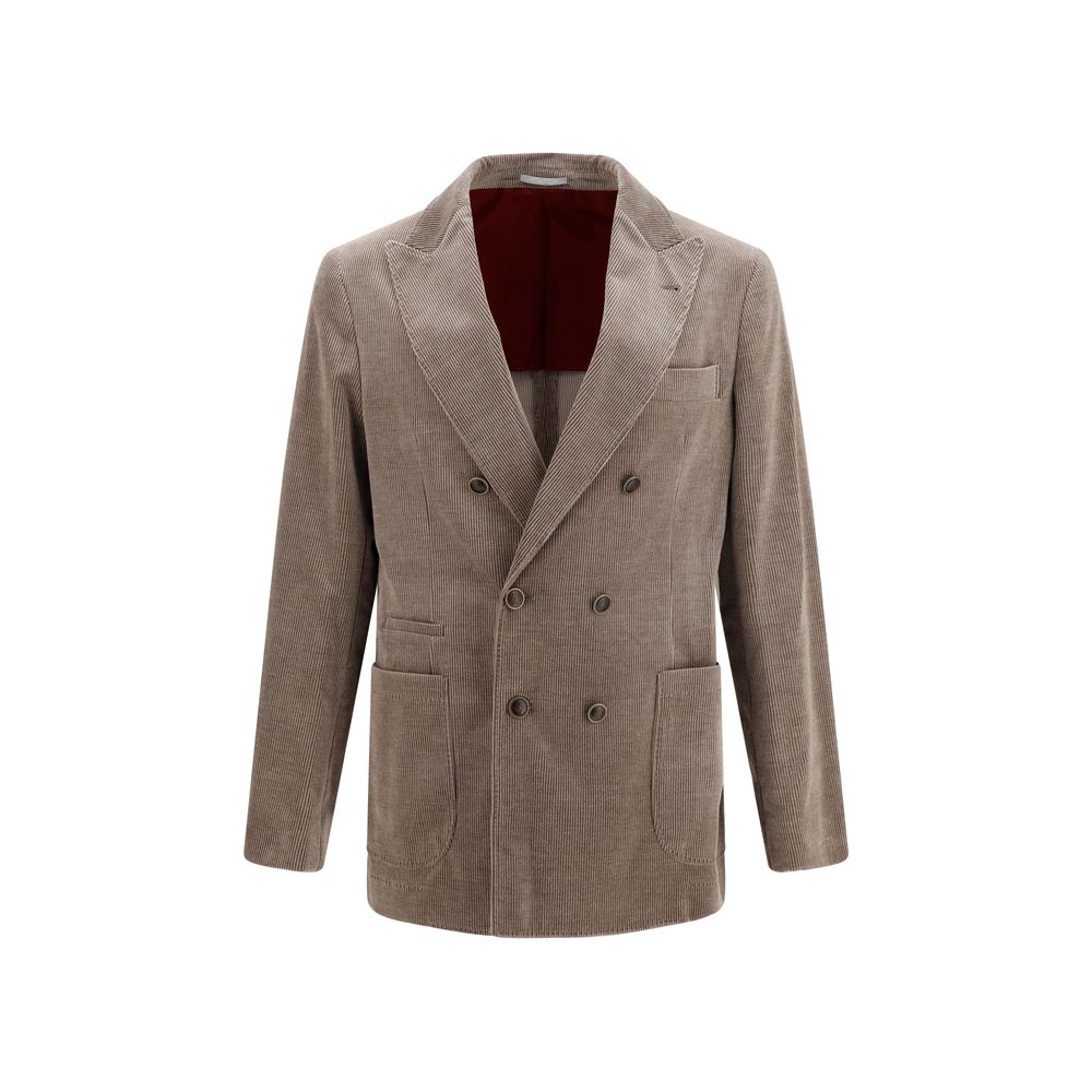 Brunello Cucinelli Gray Cotton Full-Length Jacket – Visamoda