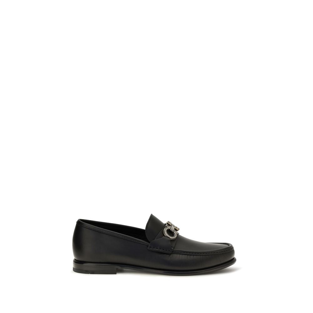 Ferragamo Black Calf Leather Bos Taurus Slip-On Men\'s Loafers FERRAGAMO Men main image 3