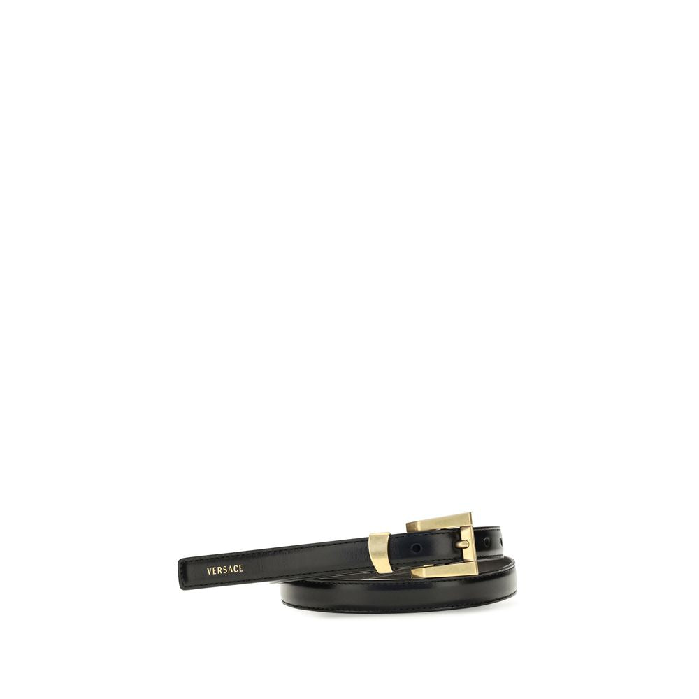 Versace Black Calf Leather Bos Taurus Regular Belt – Visamoda