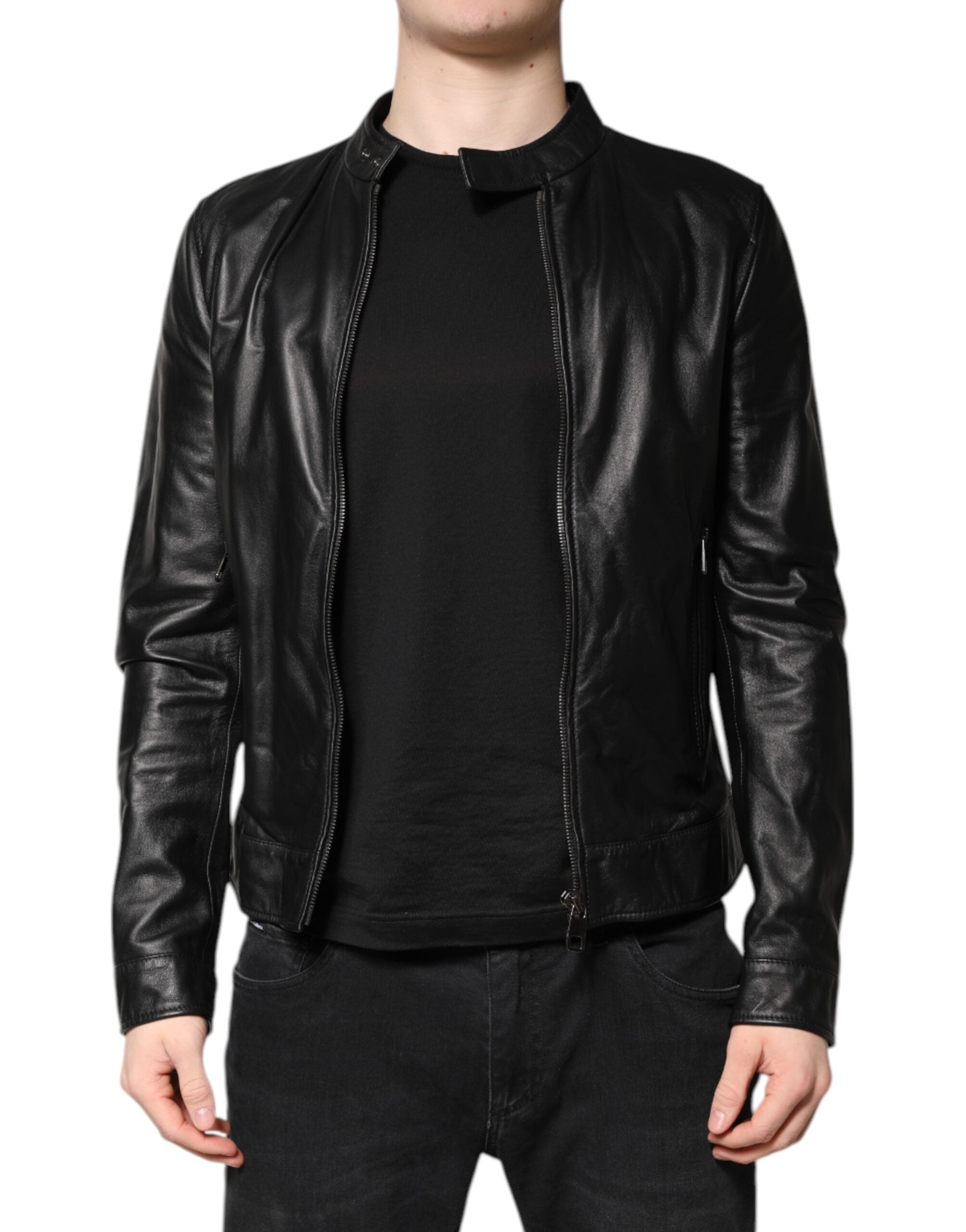 DOLCEu0026GABBANA leather jacket Dolce \u0026 Gabbana Leather Club Lounge Black Red Jacket