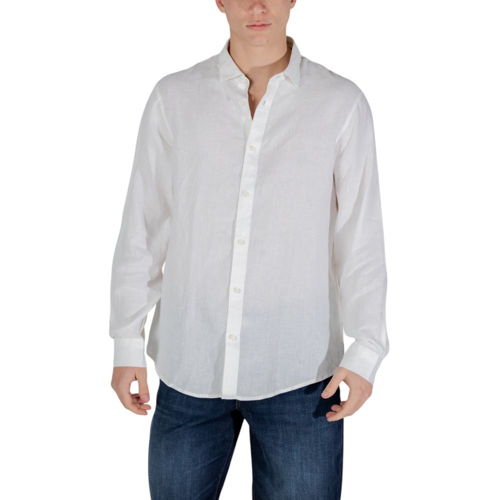 Armani Exchange White Linen Dress Shirt – Visamoda