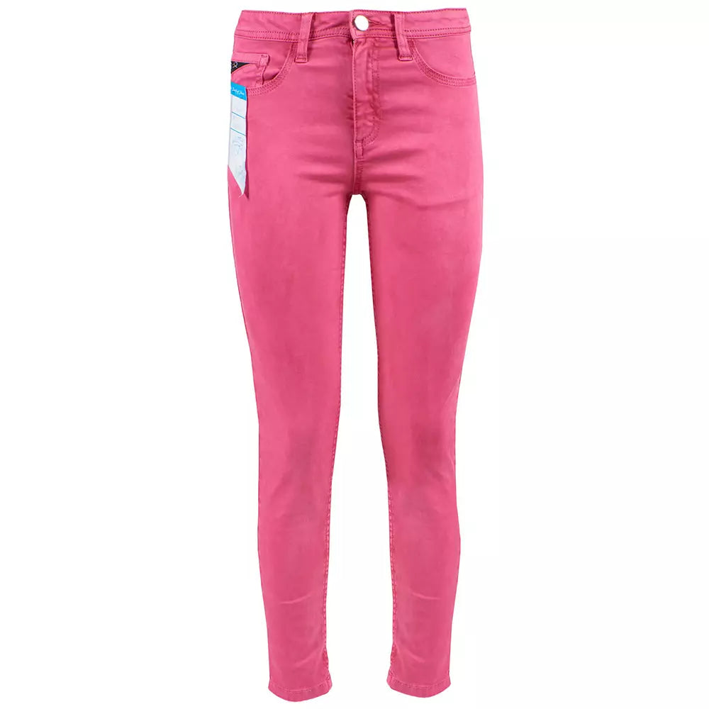 Yes Zee Chic Fuchsia Skinny Jeans with Mini Ankle Slits