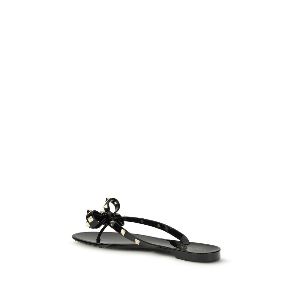 Valentino Garavani Black Pvc Flat Sandals