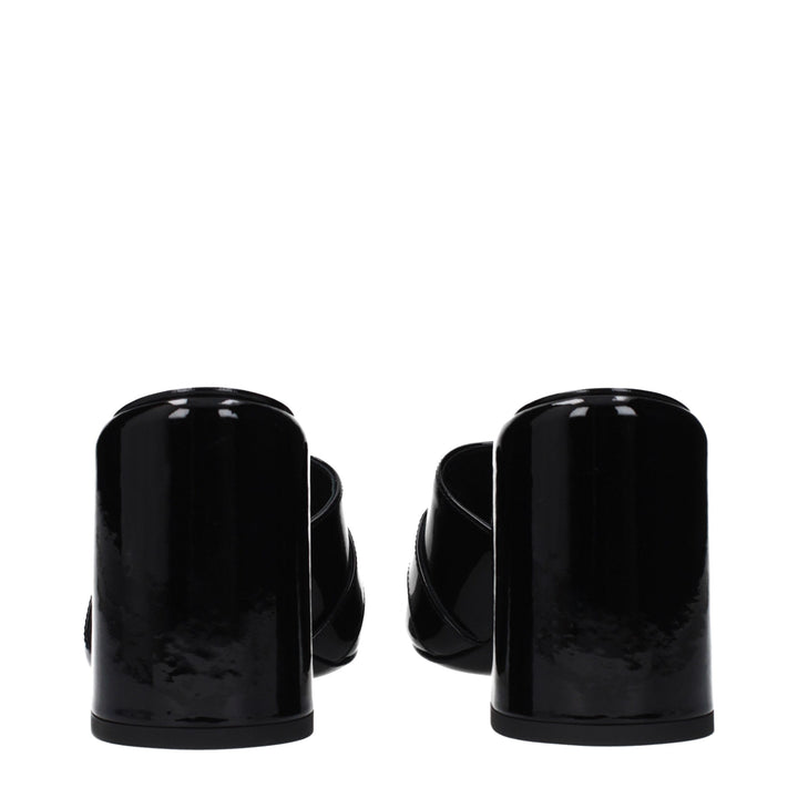 Versace Black Leather Platform Sandals