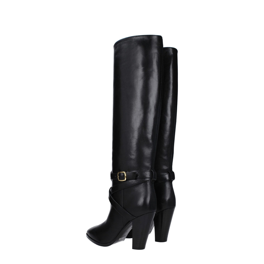 Celine Black Leather High Heel Boots