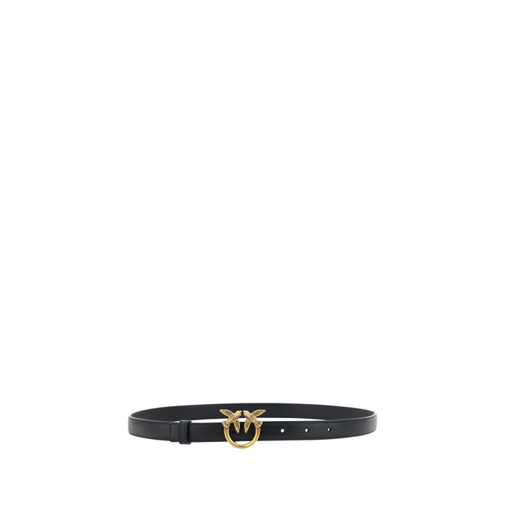 PINKO Black Calf Leather Bos Taurus Regular Belt
