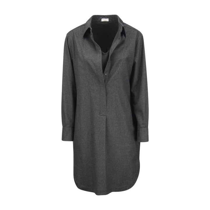 Brunello Cucinelli Gray Wool Casual Dress