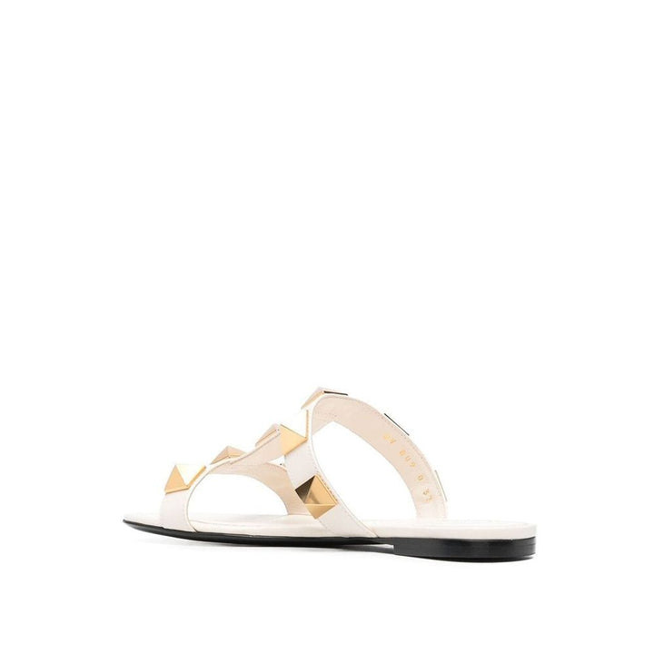 Valentino Garavani White Calfskin Flat Sandals
