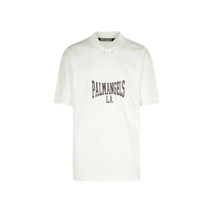 Palm Angels White Cotton Polo Shirt