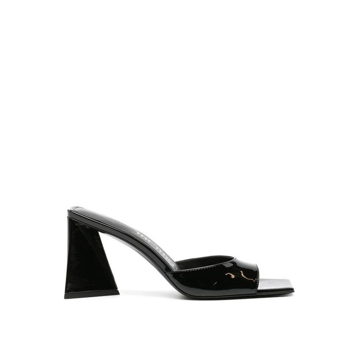 The Attico Black Calfskin Platform Sandals