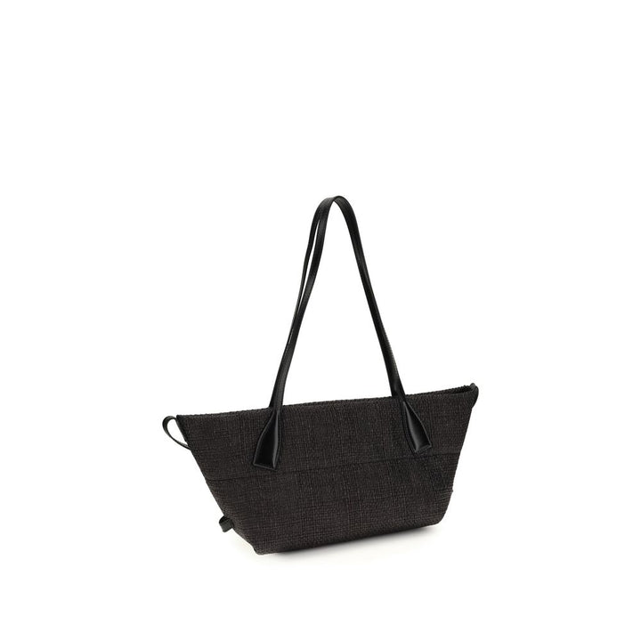 Balmain Black Raffia Shoulder Bag