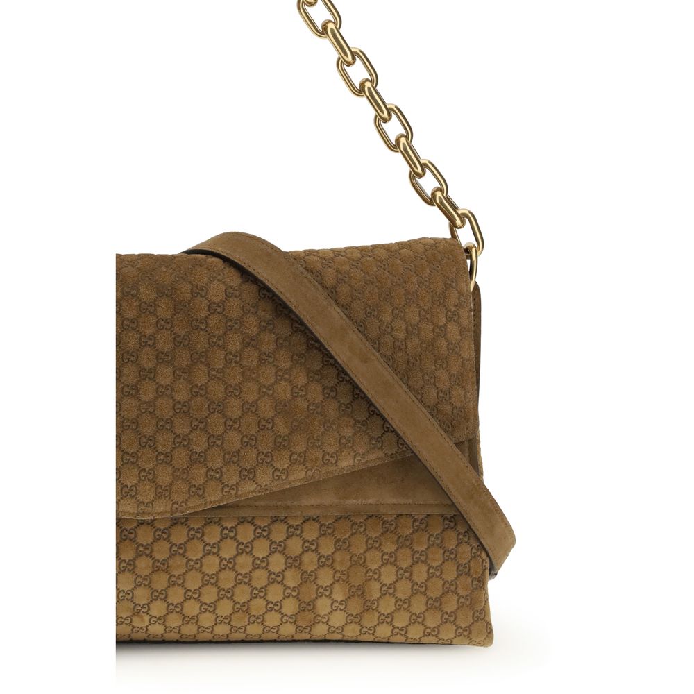Gucci Beige Suede Leather Handbag