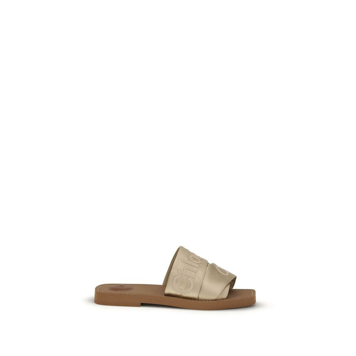 Chloé Gold Polyester Sandals