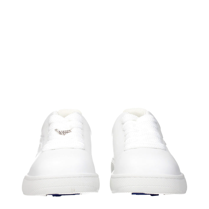 Burberry White Leather Low Top Sneakers