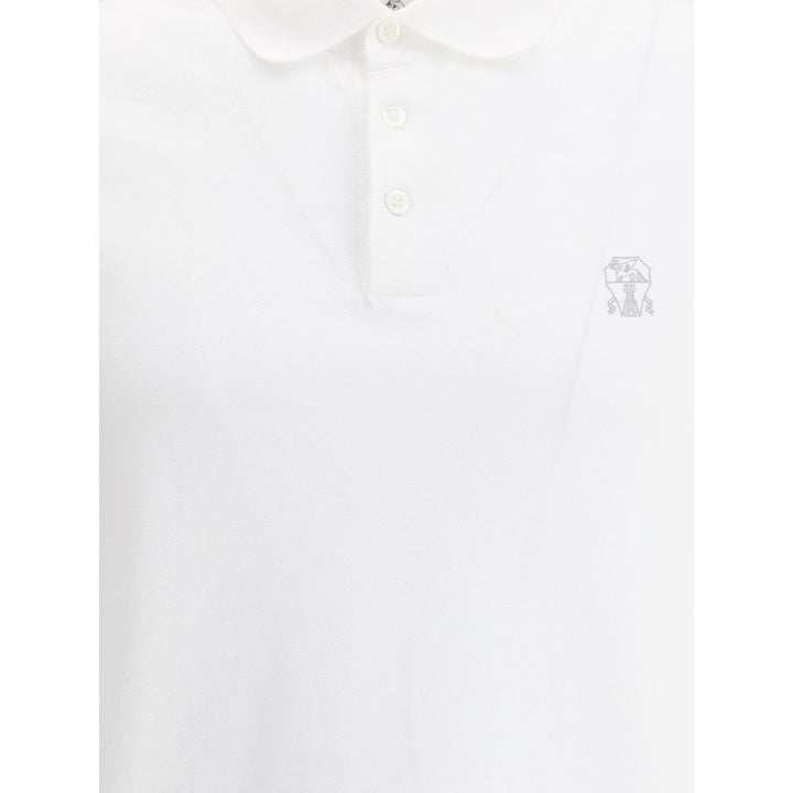 Brunello Cucinelli White Cotton Polo Shirt