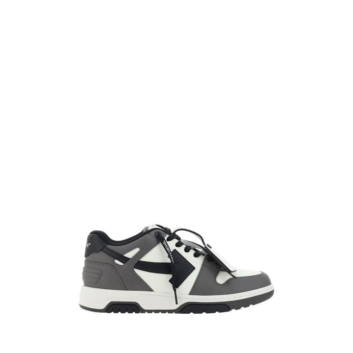 Off-White Gray Calf Leather Bos Taurus Low Top Sneakers