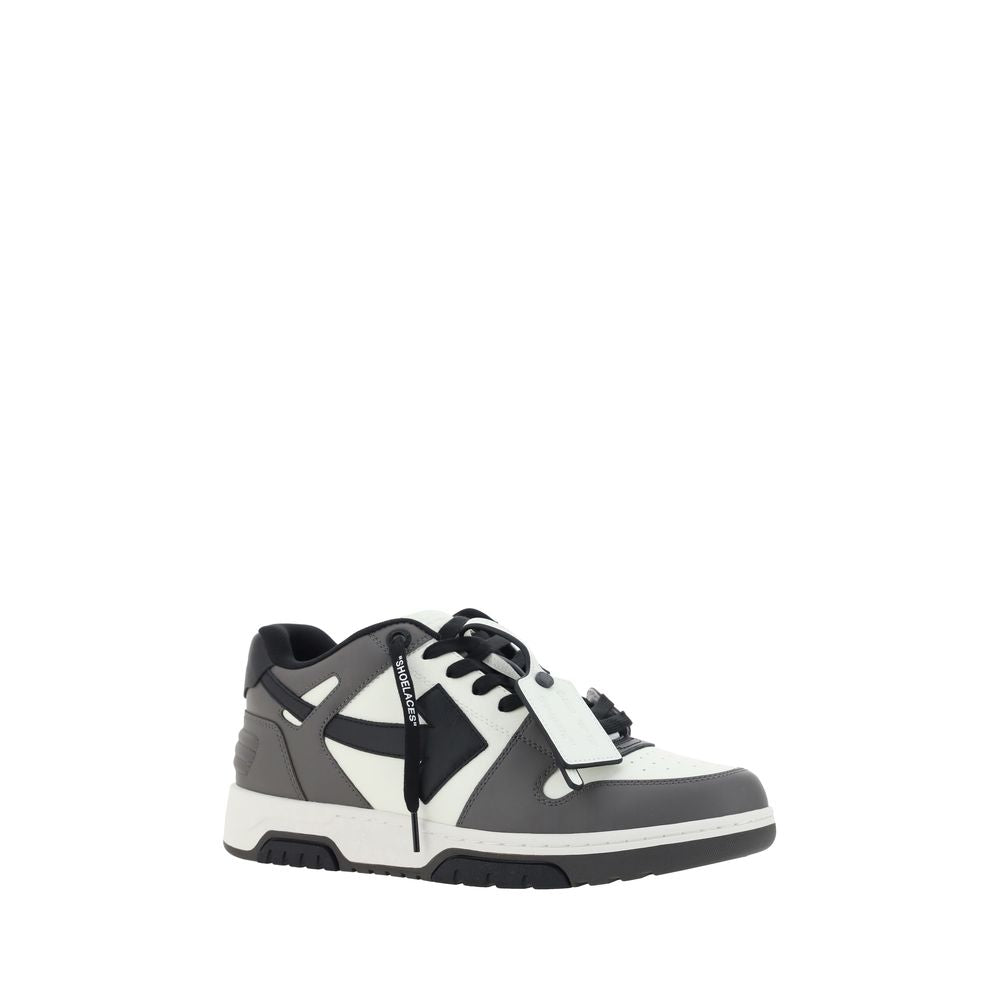 Off-White Gray Calf Leather Bos Taurus Low Top Sneakers