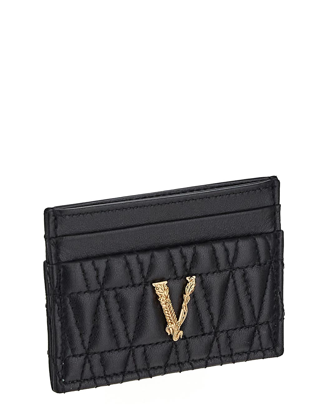 Versace Logo-Plaque Leather Card-Holder