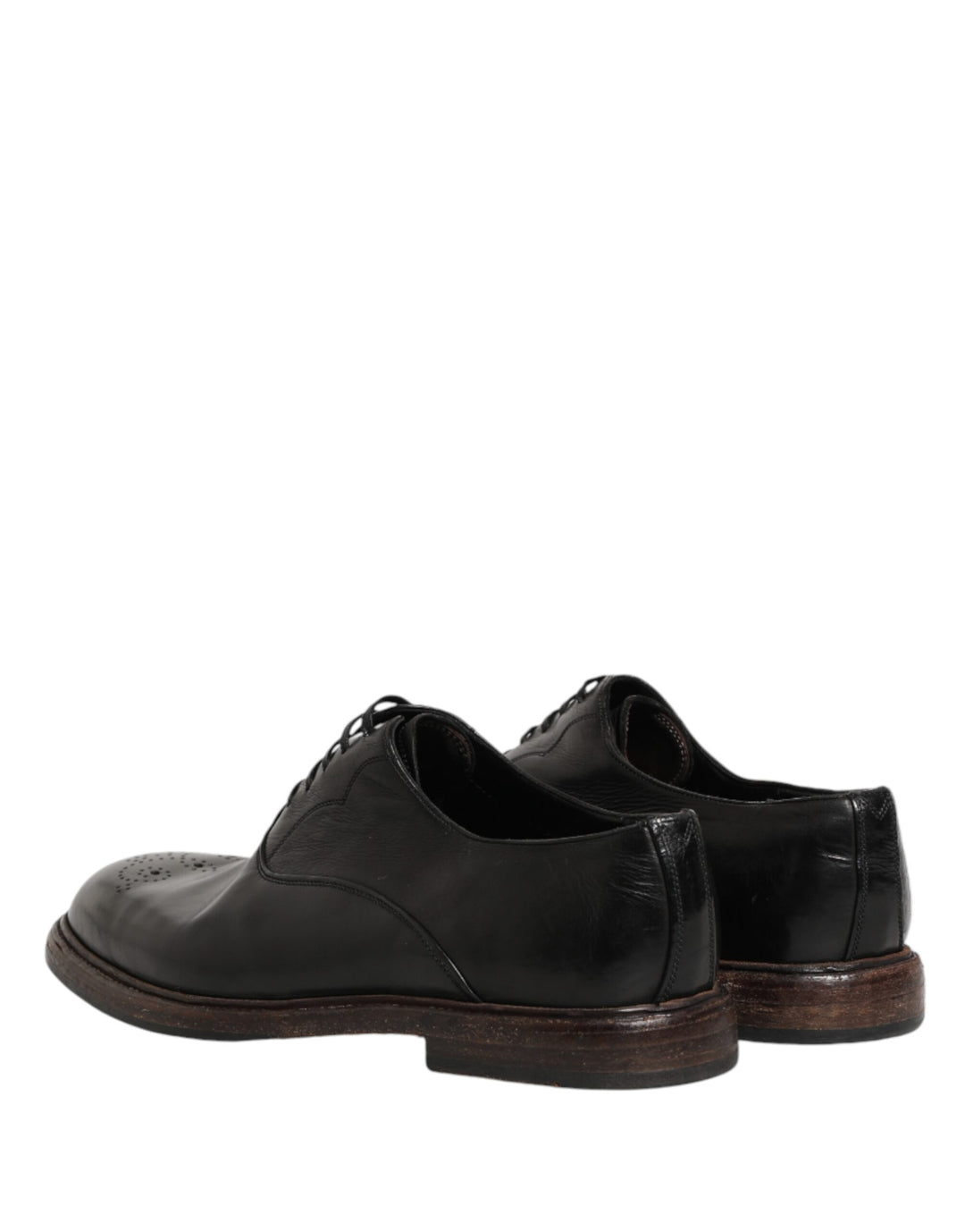 Dolce & Gabbana Black Calfskin Leather Oxford Dress Shoes