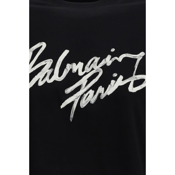 Balmain Black Cotton T-Shirt