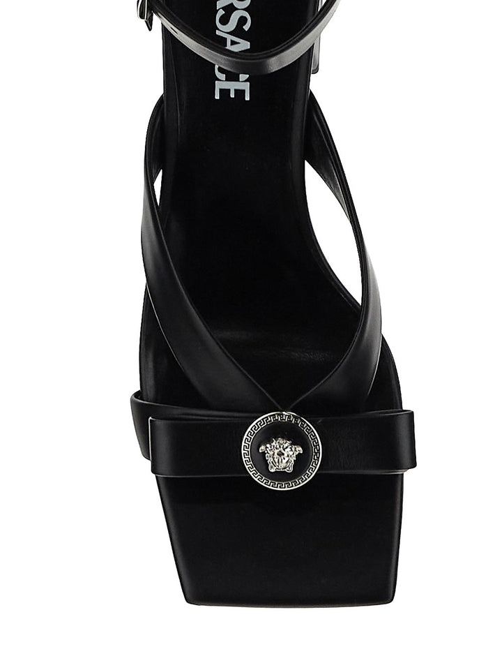 Versace Gianni Ribbon Mid Leather Sandals