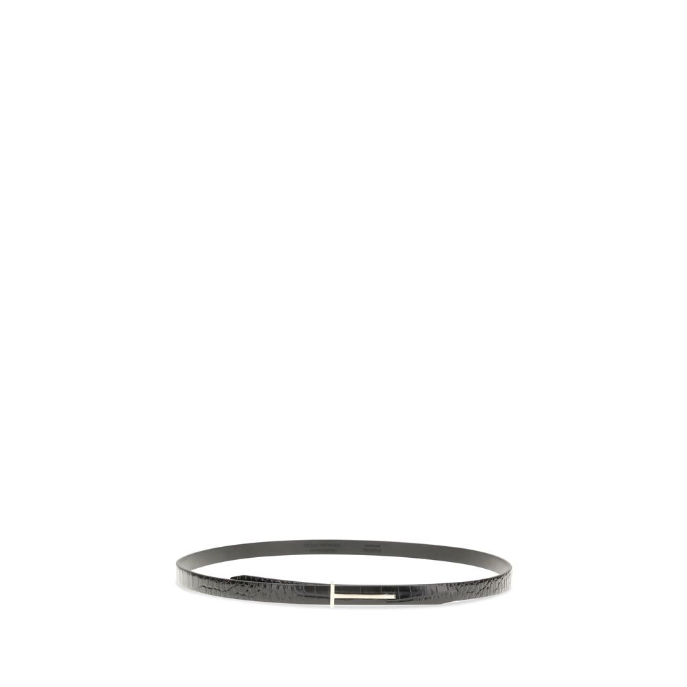 Tom Ford Black Leather Thin Belt