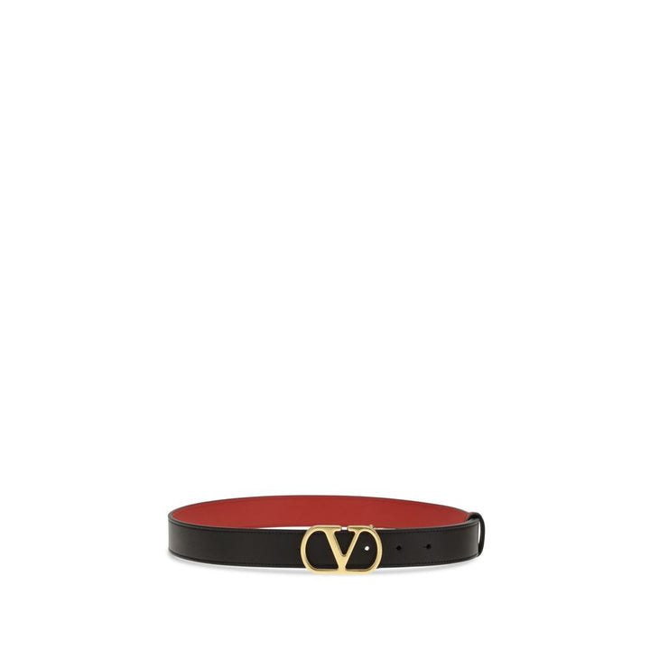 Valentino Garavani Black Calf Leather Bos Taurus Belt