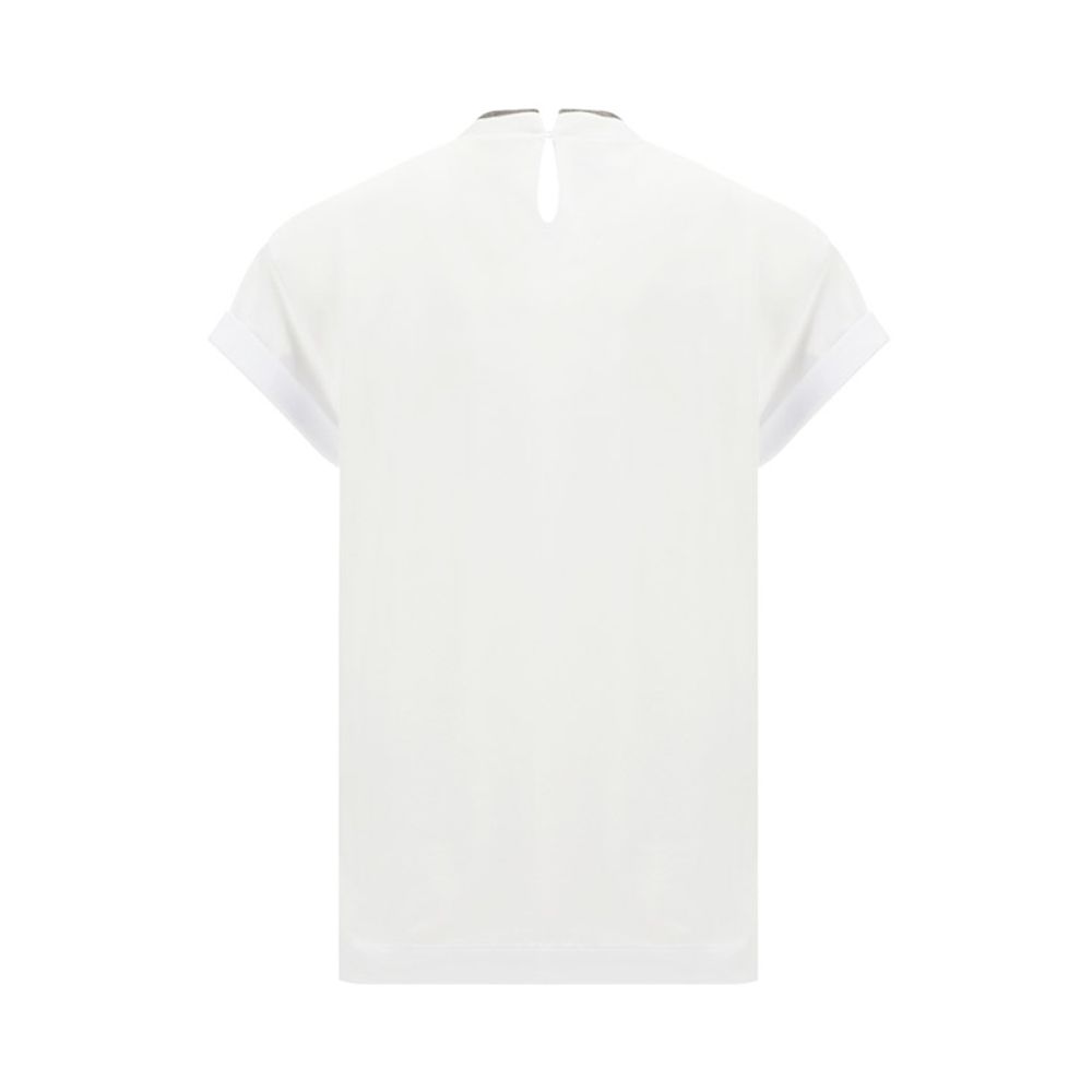 Brunello Cucinelli White Elastane T-Shirt