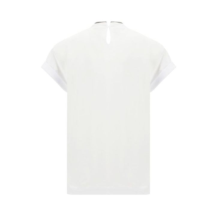 Brunello Cucinelli White Elastane T-Shirt