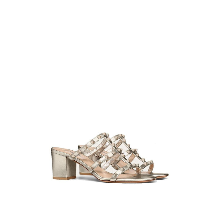 Valentino Garavani Gold Calfskin Mules