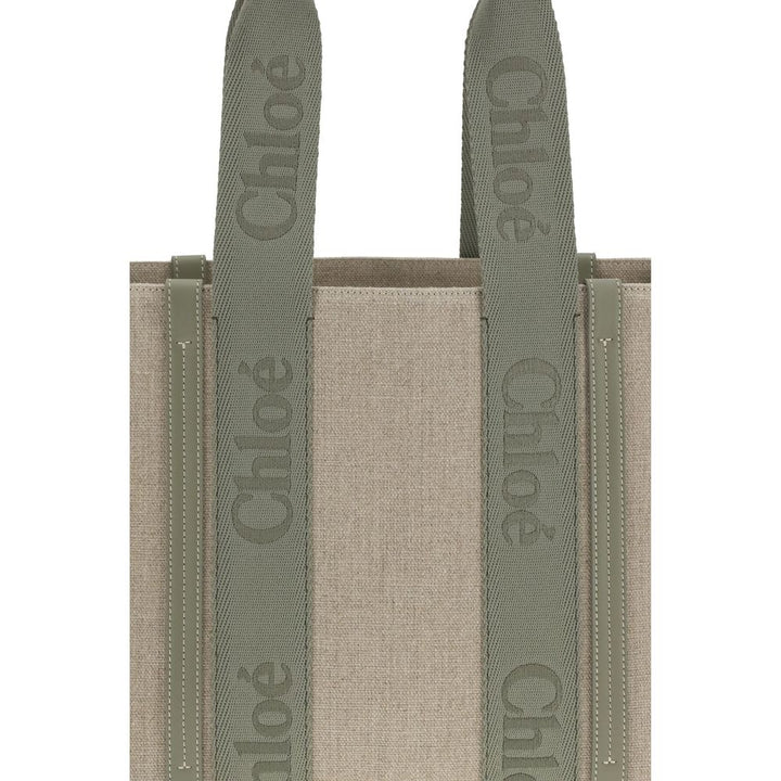 Chloé Beige Linen Shoulder Bag