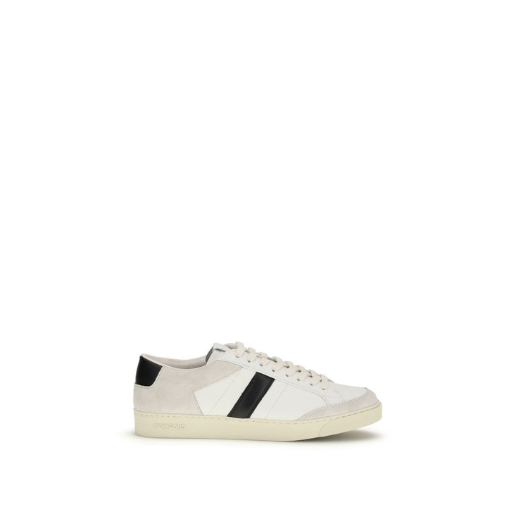 Tom Ford White Calf Leather Bos Taurus Low Top Sneakers