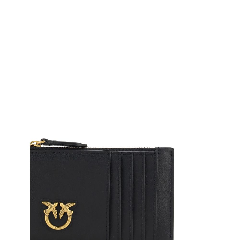 PINKO Black Calf Leather Bos Taurus Wallet