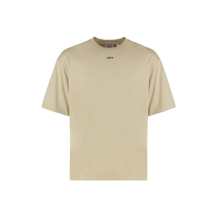 Off-White Beige Cotton T-Shirt