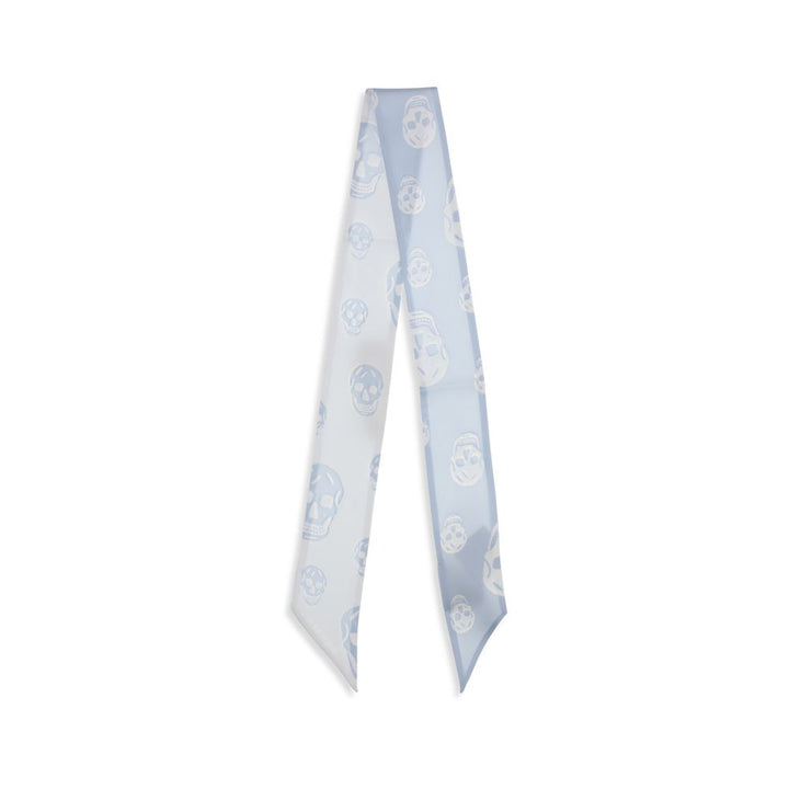 Alexander McQueen Light Blue Silk Scarf