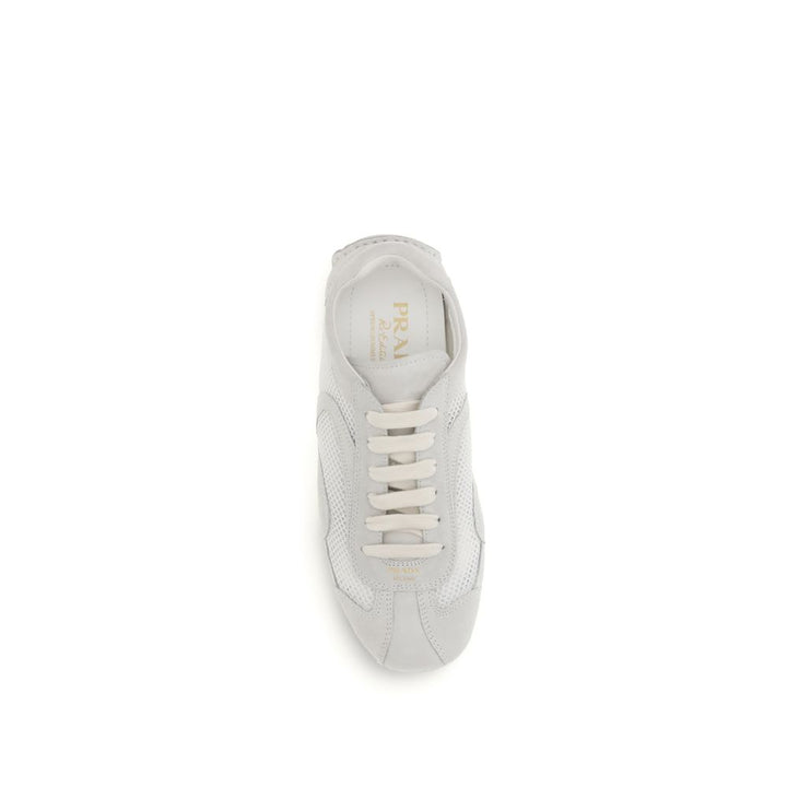Prada White Fabric Low Top Sneakers