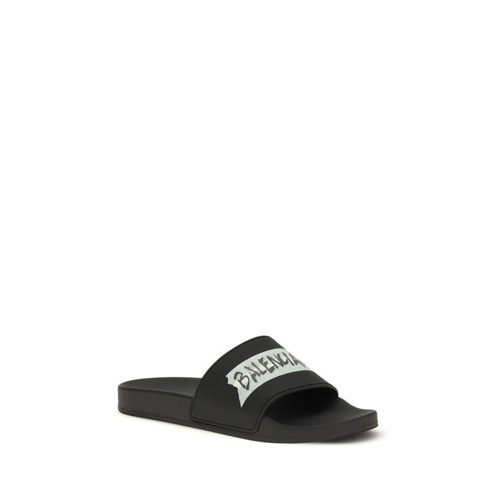 Balenciaga Black Rubber Sandals