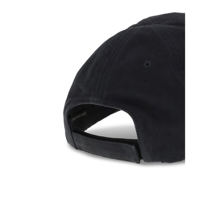 Balenciaga Black Cotton Cap (Baseball Hat)