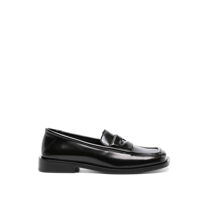 The Attico Black Calfskin Slip-On Loafers