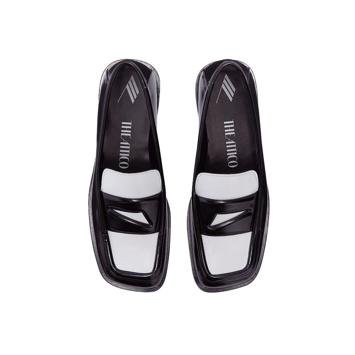 The Attico Black Leather Slip-On Loafers