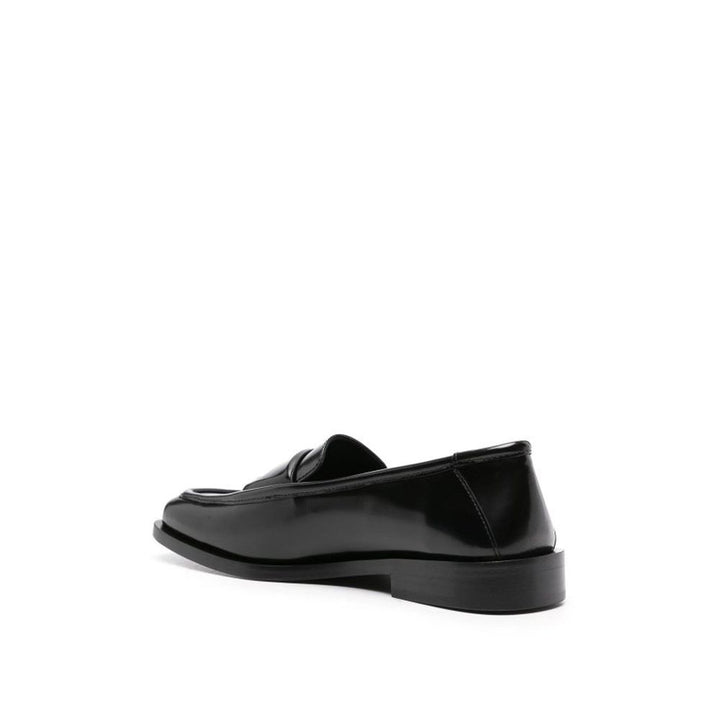 The Attico Black Calfskin Slip-On Loafers