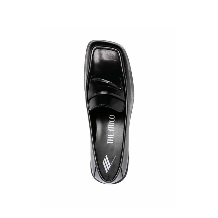 The Attico Black Calfskin Slip-On Loafers
