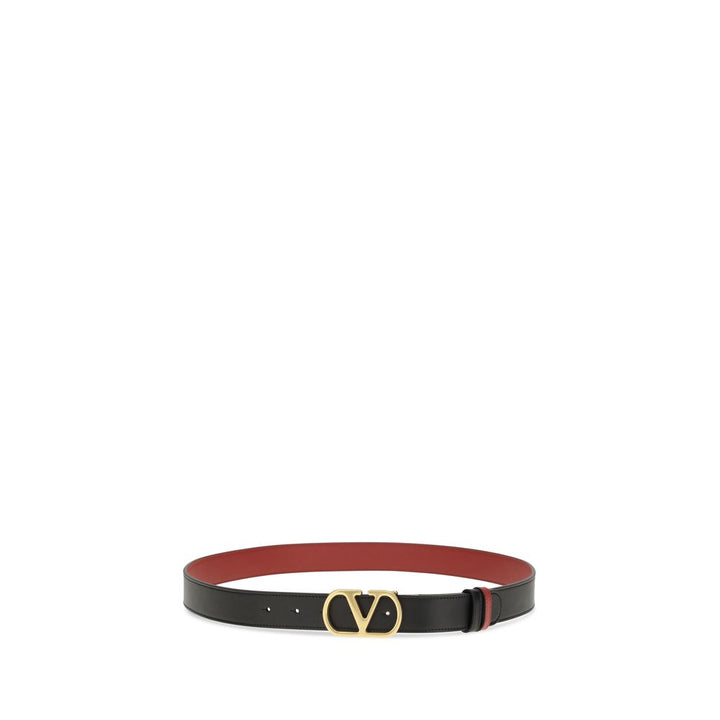Valentino Garavani Black Calf Leather Bos Taurus Regular Belt