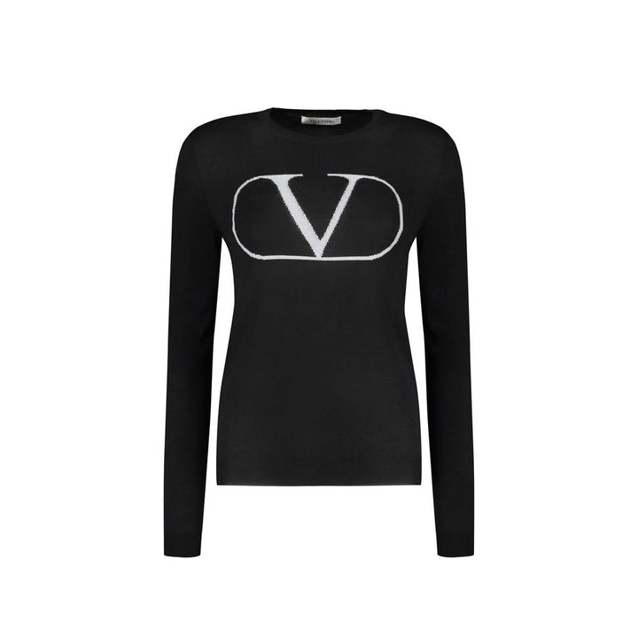Valentino Black Virgin Wool Cashmere Sweater