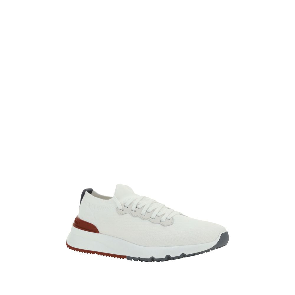 Brunello Cucinelli White Cotton Low Top Sneakers
