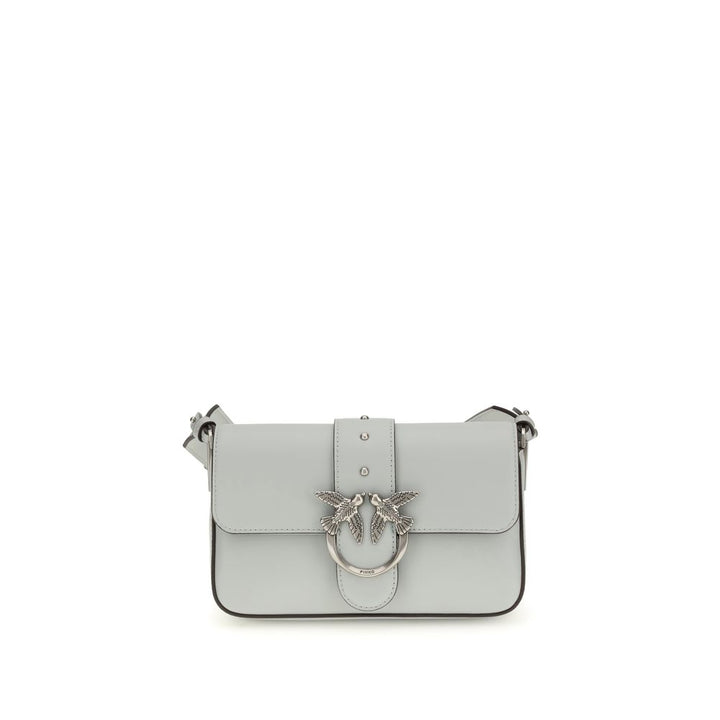 PINKO Gray Calf Leather Bos Taurus Shoulder Bag