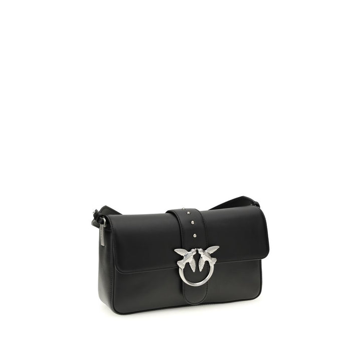 PINKO Black Leather Shoulder Bag
