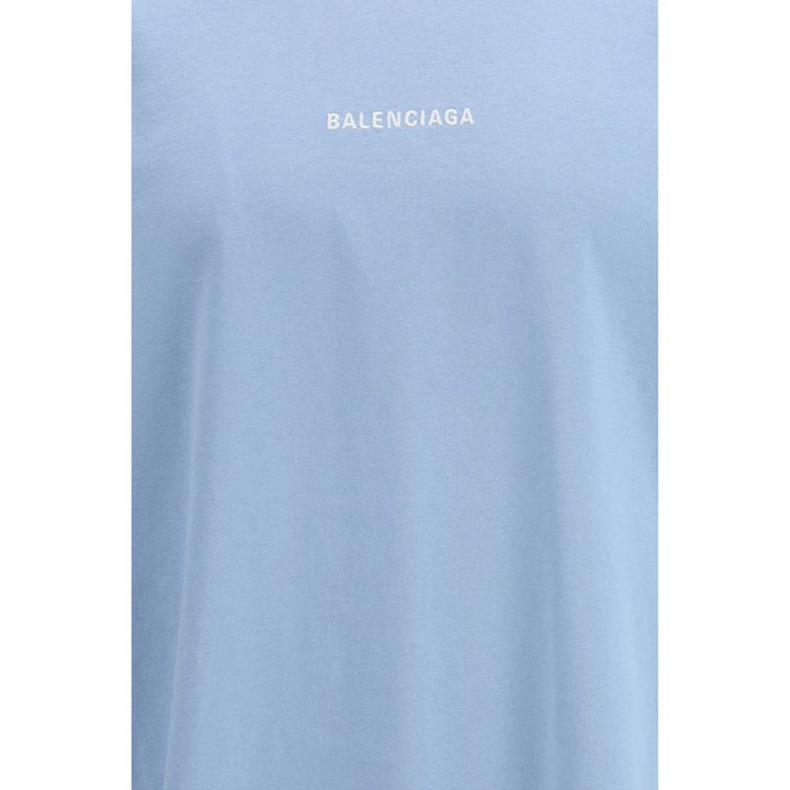 Balenciaga Blue Cotton T-Shirt
