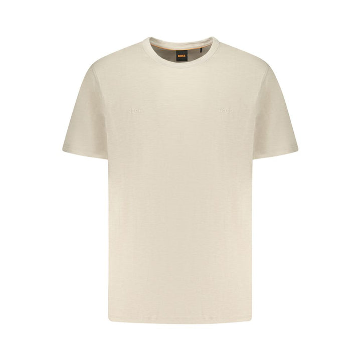Hugo Boss Beige Cotton Men T-Shirt